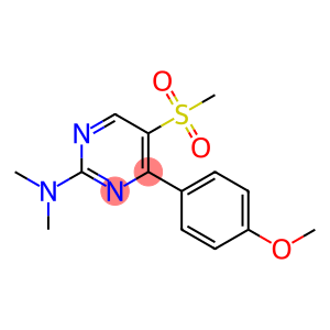 4-(4-METHOXYPHENYL)-N,N-DIMETHYL-5-(METHYLSULFONYL)-2-PYRIMIDINAMINE