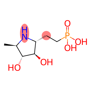 Phosphonic acid, [2-[(2R,3R,4R,5R)-3,4-dihydroxy-5-methyl-2-pyrrolidinyl]ethyl]- (9CI)