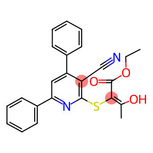 ethyl 2-[(3-cyano-4,6-diphenyl-2-pyridinyl)sulfanyl]-3-hydroxy-2-butenoate