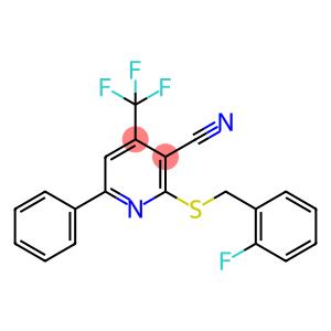 2-[(2-fluorobenzyl)sulfanyl]-6-phenyl-4-(trifluoromethyl)nicotinonitrile