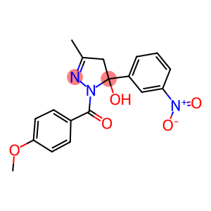 5-{3-nitrophenyl}-1-(4-methoxybenzoyl)-3-methyl-4,5-dihydro-1H-pyrazol-5-ol