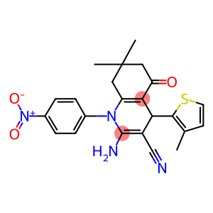 2-amino-1-{4-nitrophenyl}-7,7-dimethyl-4-(3-methyl-2-thienyl)-5-oxo-1,4,5,6,7,8-hexahydro-3-quinolinecarbonitrile