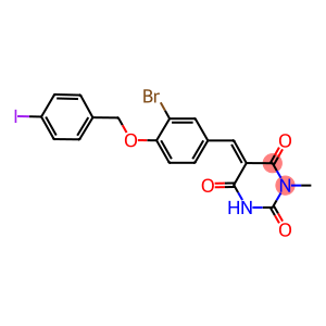 5-{3-bromo-4-[(4-iodobenzyl)oxy]benzylidene}-1-methyl-2,4,6(1H,3H,5H)-pyrimidinetrione