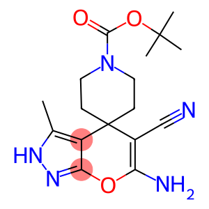 6-amino-1'-tert-butoxycarnonyl-3-methyl-2,4-dihydrospiro(pyrano[2,3-c]pyrazole-4,4'-piperidine)-5-carbonitrile