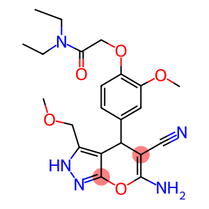 2-{4-[6-amino-5-cyano-3-(methoxymethyl)-2,4-dihydropyrano[2,3-c]pyrazol-4-yl]-2-methoxyphenoxy}-N,N-diethylacetamide