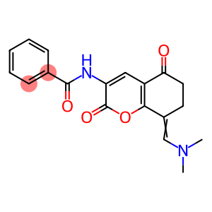 N-(8-[(E)-(DIMETHYLAMINO)METHYLIDENE]-2,5-DIOXO-5,6,7,8-TETRAHYDRO-2H-CHROMEN-3-YL)BENZENECARBOXAMIDE