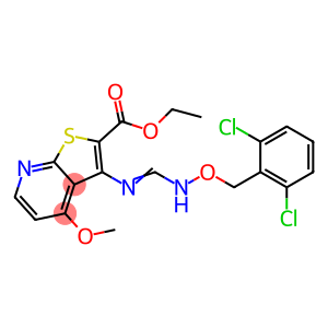 ETHYL 3-[(([(2,6-DICHLOROBENZYL)OXY]IMINO)METHYL)AMINO]-4-METHOXYTHIENO[2,3-B]PYRIDINE-2-CARBOXYLATE