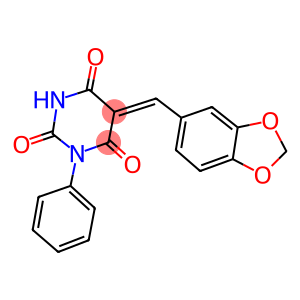 5-(1,3-benzodioxol-5-ylmethylene)-1-phenyl-2,4,6(1H,3H,5H)-pyrimidinetrione