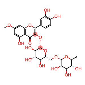 4H-1-Benzopyran-4-one, 3-[[6-O-(6-deoxy-α-L-mannopyranosyl)-β-D-glucopyranosyl]oxy]-2-(3,4-dihydroxyphenyl)-5-hydroxy-7-methoxy-