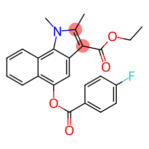 ETHYL 5-[(4-FLUOROBENZOYL)OXY]-1,2-DIMETHYL-1H-BENZO[G]INDOLE-3-CARBOXYLATE