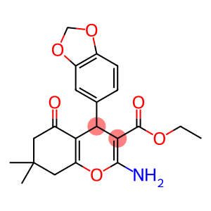 ethyl 2-amino-4-(1,3-benzodioxol-5-yl)-7,7-dimethyl-5-oxo-5,6,7,8-tetrahydro-4H-chromene-3-carboxylate