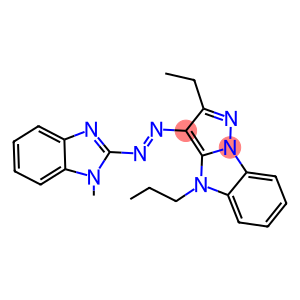 2-ethyl-3-[(1-methyl-1H-benzimidazol-2-yl)diazenyl]-4-propyl-4H-pyrazolo[1,5-a]benzimidazole