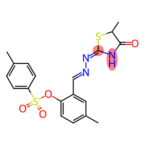 4-methyl-2-[2-(5-methyl-4-oxo-1,3-thiazolidin-2-ylidene)carbohydrazonoyl]phenyl 4-methylbenzenesulfonate