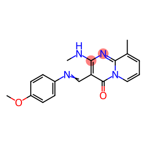 (E)-3-(((4-methoxyphenyl)imino)methyl)-9-methyl-2-(methylamino)-4H-pyrido[1,2-a]pyrimidin-4-one