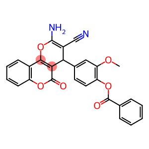 4H,5H-Pyrano[3,2-c][1]benzopyran-3-carbonitrile, 2-amino-4-[4-(benzoyloxy)-3-methoxyphenyl]-5-oxo-