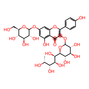 4H-1-Benzopyran-4-one, 3-[[6-O-(6-deoxy-α-L-mannopyranosyl)-β-D-glucopyranosyl]oxy]-7-(β-D-glucopyranosyloxy)-5-hydroxy-2-(4-hydroxyphenyl)-