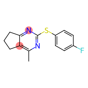 2-[(4-FLUOROPHENYL)SULFANYL]-4-METHYL-6,7-DIHYDRO-5H-CYCLOPENTA[D]PYRIMIDINE