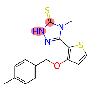 4-METHYL-5-(3-[(4-METHYLBENZYL)OXY]-2-THIENYL)-4H-1,2,4-TRIAZOL-3-YLHYDROSULFIDE