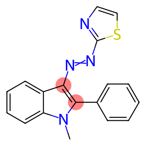 1H-Indole, 1-methyl-2-phenyl-3-[2-(2-thiazolyl)diazenyl]-