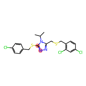 3-[(4-CHLOROBENZYL)SULFANYL]-5-([(2,4-DICHLOROBENZYL)SULFANYL]METHYL)-4-ISOPROPYL-4H-1,2,4-TRIAZOLE