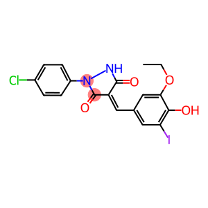 1-(4-chlorophenyl)-4-(3-ethoxy-4-hydroxy-5-iodobenzylidene)-3,5-pyrazolidinedione