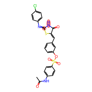 3-({2-[(4-chlorophenyl)imino]-4-oxo-1,3-thiazolidin-5-ylidene}methyl)phenyl 4-(acetylamino)benzenesulfonate