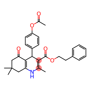 2-phenylethyl 4-[4-(acetyloxy)phenyl]-2,7,7-trimethyl-5-oxo-1,4,5,6,7,8-hexahydro-3-quinolinecarboxylate