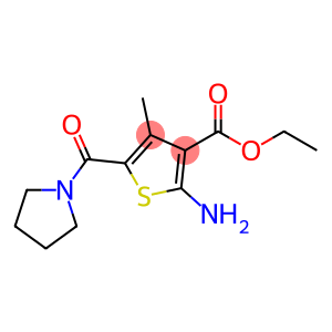 3-Thiophenecarboxylic acid, 2-amino-4-methyl-5-(1-pyrrolidinylcarbonyl)-, ethyl ester