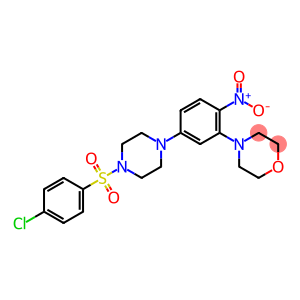 4-{5-{4-[(4-chlorophenyl)sulfonyl]-1-piperazinyl}-2-nitrophenyl}morpholine