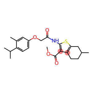 methyl 2-{[(4-isopropyl-3-methylphenoxy)acetyl]amino}-6-methyl-4,5,6,7-tetrahydro-1-benzothiophene-3-carboxylate