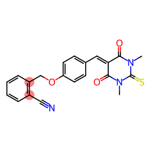 2-({4-[(1,3-dimethyl-4,6-dioxo-2-thioxotetrahydro-5(2H)-pyrimidinylidene)methyl]phenoxy}methyl)benzonitrile