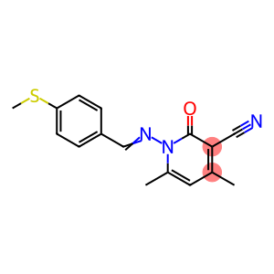 4,6-dimethyl-1-{[4-(methylsulfanyl)benzylidene]amino}-2-oxo-1,2-dihydro-3-pyridinecarbonitrile