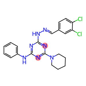 3,4-dichlorobenzaldehyde [4-anilino-6-(1-piperidinyl)-1,3,5-triazin-2-yl]hydrazone