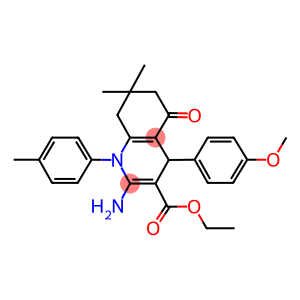 ethyl 2-amino-4-(4-methoxyphenyl)-7,7-dimethyl-1-(4-methylphenyl)-5-oxo-1,4,5,6,7,8-hexahydro-3-quinolinecarboxylate