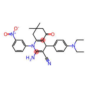 2-amino-4-[4-(diethylamino)phenyl]-1-{3-nitrophenyl}-7,7-dimethyl-5-oxo-1,4,5,6,7,8-hexahydroquinoline-3-carbonitrile