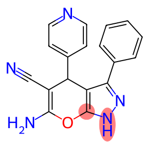 6-amino-3-phenyl-4-(pyridin-4-yl)-1,4-dihydropyrano[2,3-c]pyrazole-5-carbonitrile