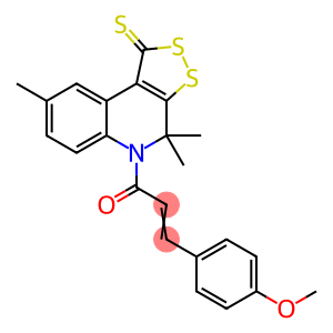 (2E)-3-(4-methoxyphenyl)-1-(4,4,8-trimethyl-1-thioxo-1,4-dihydro-5H-[1,2]dithiolo[3,4-c]quinolin-5-yl)prop-2-en-1-one