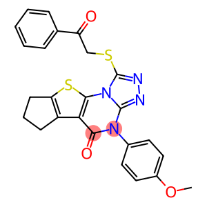 4-(4-methoxyphenyl)-1-[(2-oxo-2-phenylethyl)sulfanyl]-7,8-dihydro-6H-cyclopenta[4,5]thieno[3,2-e][1,2,4]triazolo[4,3-a]pyrimidin-5(4H)-one