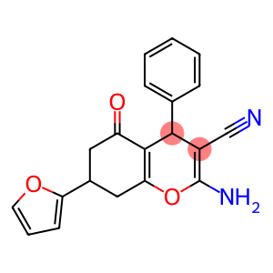 2-amino-7-(2-furyl)-5-oxo-4-phenyl-5,6,7,8-tetrahydro-4H-chromene-3-carbonitrile