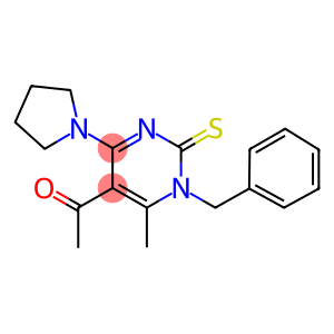 1-[1-benzyl-6-methyl-4-(1-pyrrolidinyl)-2-thioxo-1,2-dihydro-5-pyrimidinyl]ethanone