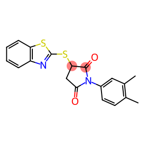 3-(1,3-benzothiazol-2-ylsulfanyl)-1-(3,4-dimethylphenyl)-2,5-pyrrolidinedione