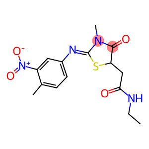 N-ethyl-2-[2-({3-nitro-4-methylphenyl}imino)-3-methyl-4-oxo-1,3-thiazolidin-5-yl]acetamide