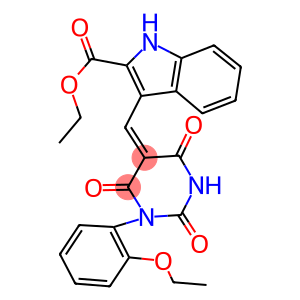 ethyl 3-[(1-(2-ethoxyphenyl)-2,4,6-trioxotetrahydro-5(2H)-pyrimidinylidene)methyl]-1H-indole-2-carboxylate