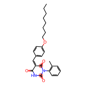 1-(2-methylphenyl)-5-[4-(octyloxy)benzylidene]-2,4,6(1H,3H,5H)-pyrimidinetrione