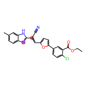 ethyl 2-chloro-5-{5-[2-cyano-2-(6-methyl-1H-benzimidazol-2-yl)vinyl]-2-furyl}benzoate