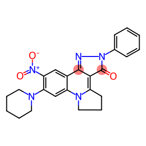 10-nitro-2-phenyl-9-(1-piperidinyl)-2,4,5,6-tetrahydro-3H-pyrazolo[4,3-c]pyrrolo[1,2-a]quinolin-3-one