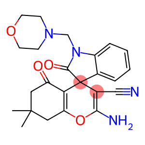 2'-amino-3'-cyano-7',7'-dimethyl-1-(4-morpholinylmethyl)-1,3,5',6',7',8'-hexahydro-2,5'-dioxospiro[2H-indole-3,4'-(4'H)-chromene]