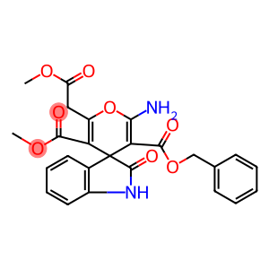 3'-benzyl 5'-methyl 2'-amino-1,3-dihydro-6'-(2-methoxy-2-oxoethyl)-2-oxospiro[2H-indole-3,4'-(4'H)-pyran]-3',5'-dicarboxylate