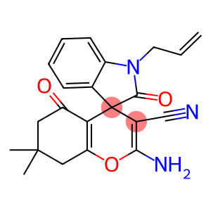 1-allyl-2'-amino-3'-cyano-1,3,5',6',7',8'-hexahydro-7',7'-dimethyl-2,5'-dioxospiro[2H-indole-3,4'-(4'H)-chromene]