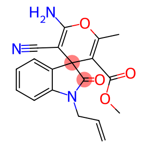 1-allyl-6'-amino-5'-cyano-1,3-dihydro-3'-methoxycarbonyl-2'-methyl-2-oxospiro[2H-indole-3,4'-(4'H)-pyran]